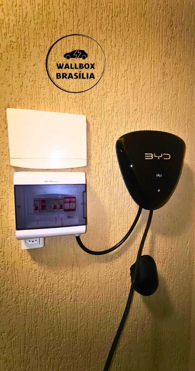 Instalação de wallbox BYD 7,4kw monofásico em Brasília