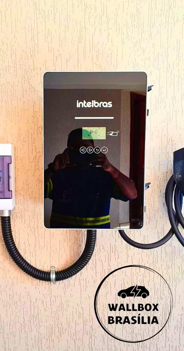 Instalação de wallbox Intelbras estação de recarga EVE 0220B 22kw monofásico em Brasília