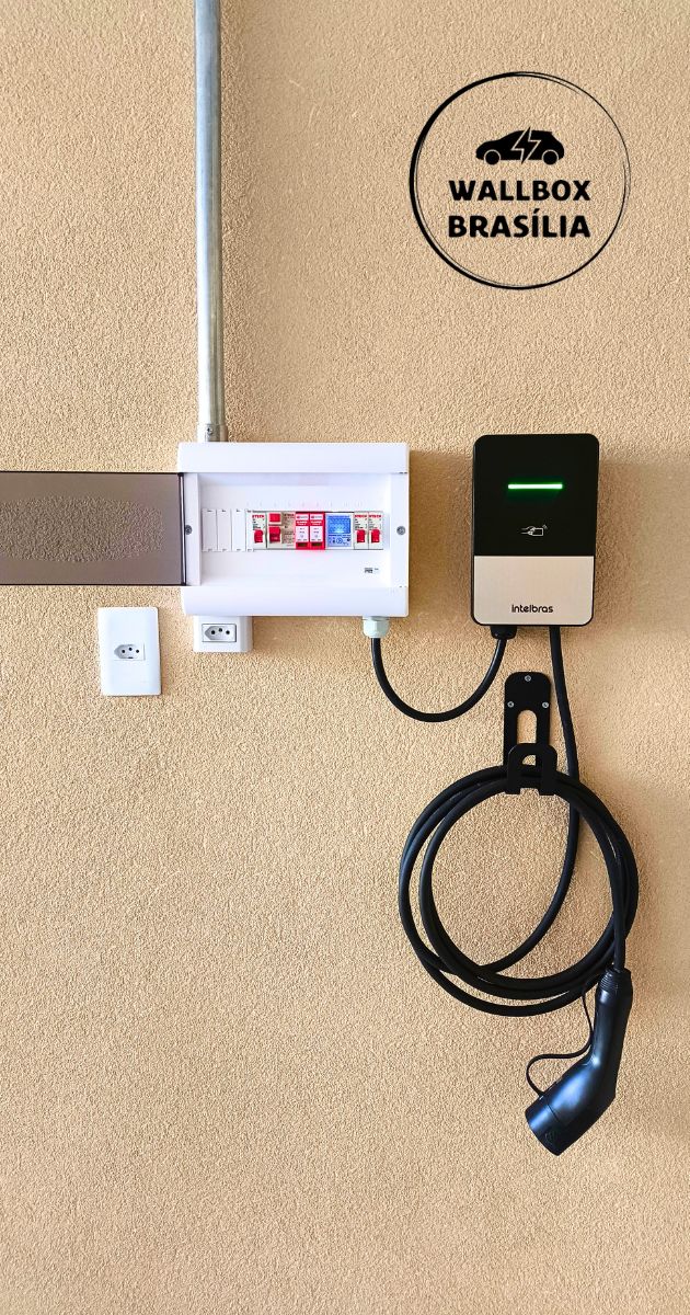 Instalação de wallbox Intelbras estação de recarga EVE 0074H 7,4kw monofásico em Brasília