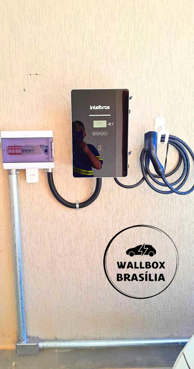Instalação de wallbox Intelbras estação de recarga EVE 0220B 22kw monofásico em Brasília