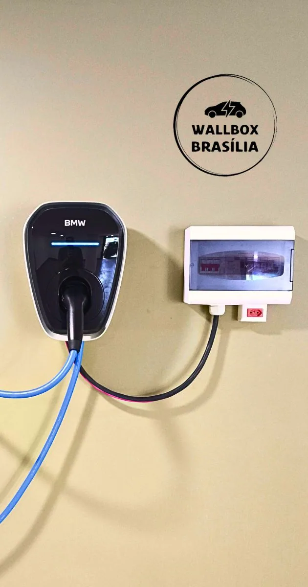 Instalação de carregador de carro elétrico em residência, Brasília DF, com BMW