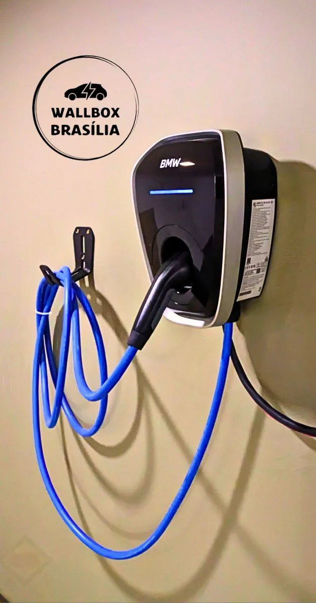 Instalação de carregador de carro elétrico em residência, Brasília DF, com BMW