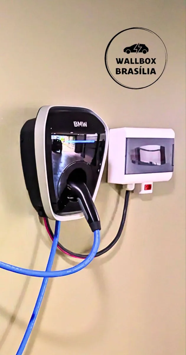 Instalação de carregador de carro elétrico em residência, Brasília DF, com BMW