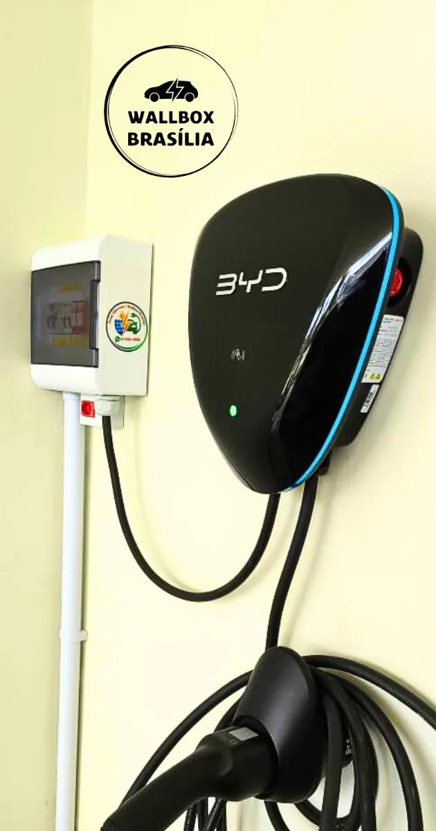 Instalação de carregador de carro elétrico em residência no Park Way, Brasília DF, com BYD Dolphin Mini
