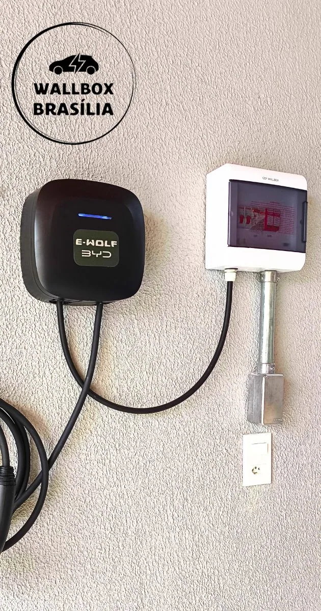 Instalação de carregador de carro elétrico em residência na Vicente Pires, Brasília DF
