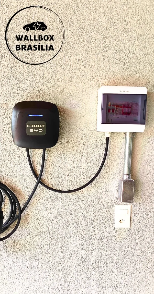 Instalação de carregador de carro elétrico em residência na Vicente Pires, Brasília DF