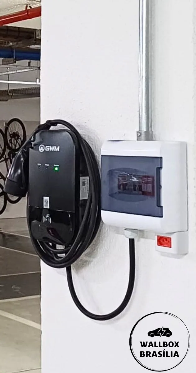 Instalação de carregador de carro elétrico em garagem de edifício no Noroeste, Brasília DF