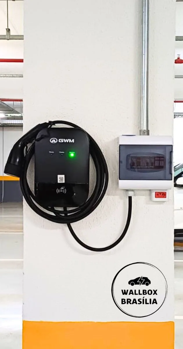 Instalação de carregador de carro elétrico em garagem de edifício no Noroeste, Brasília DF