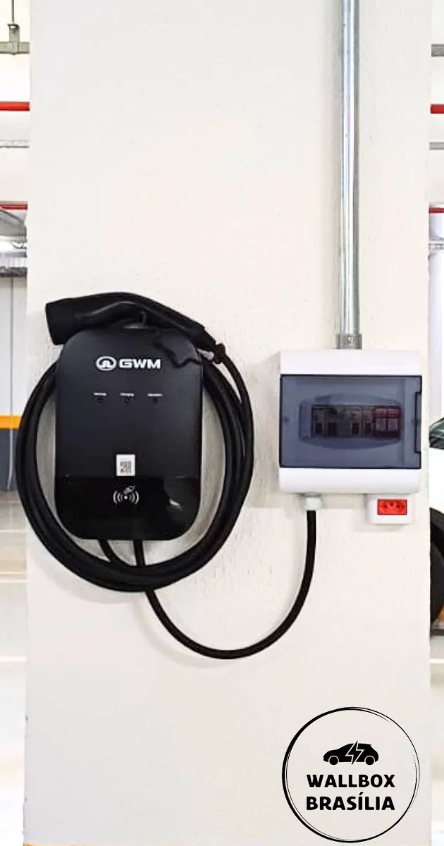 Instalação de carregador de carro elétrico em garagem de edifício no Noroeste, Brasília DF