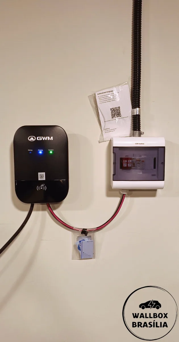 Instalação de carregador de carro elétrico em garagem de edifício no Noroeste, Brasília DF