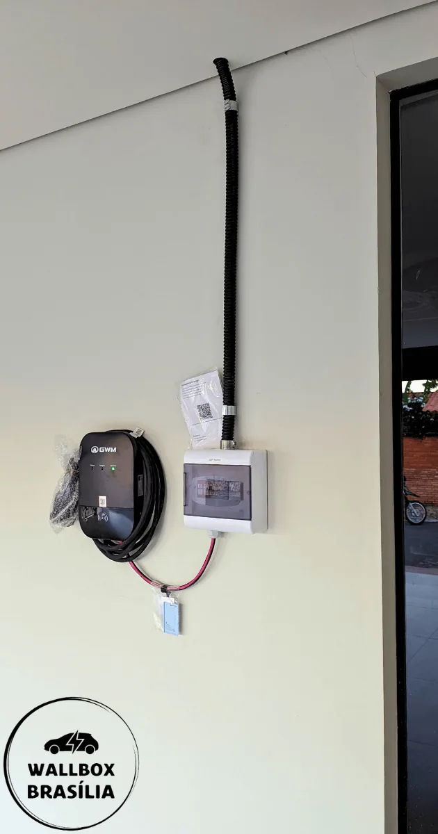 Instalação de carregador de carro elétrico em residência no Lago Norte, Brasília DF