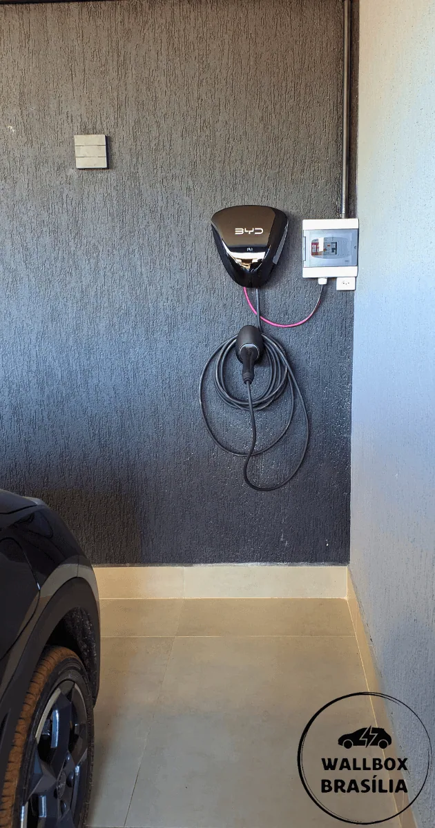 Instalação de carregador de carro elétrico em residência no Lago Norte, Brasília DF